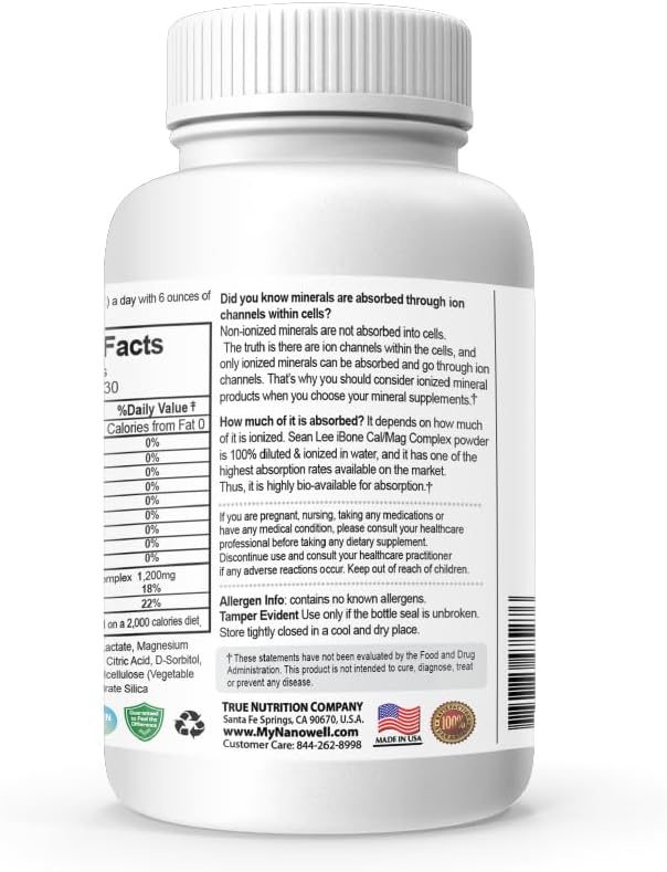Sean Lee's iBone Cal Mag - Bone Health, Calcium & Magnesium Supplement - 120 Vegetable Capsules, 30 Day Supply