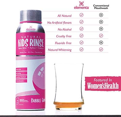 Somall Elementa Essentials Kids Bubble Gum | Mouth Rinse Oral Care 20 oz | Dentist Recommended | Neutralizes Oral Acid | Fresh & Healthy Natural Mouthwash for Kids