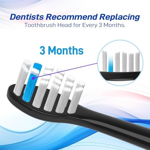 Toothbrush Heads Replacement Compatible with TAO Clean Electric Toothbrush, Black, 10 Pack