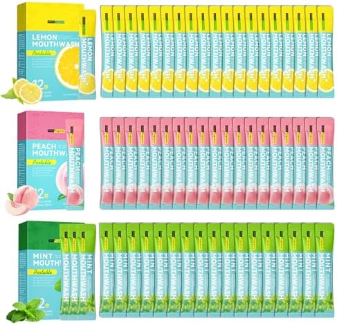 Travel Size Mouthwash,Mini Mouthwash Travel Size Bulk Portable Mouth Wash Set,Individual Small Travel Mouth Wash Packets for Fresh Breath(Pack of 60)