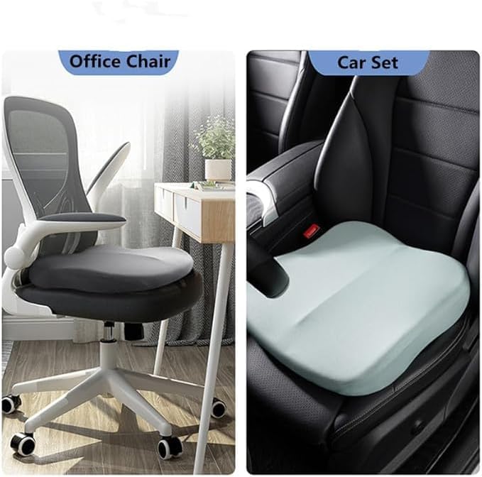 Adult Car Booster Seat Cushion, Car Seat Driver Height Boost Mat Memory Foam Car Seat Cushions Pad Improve Driving View Non-Slip 3D Office Chair Cushion Pressure Relief (Brown)