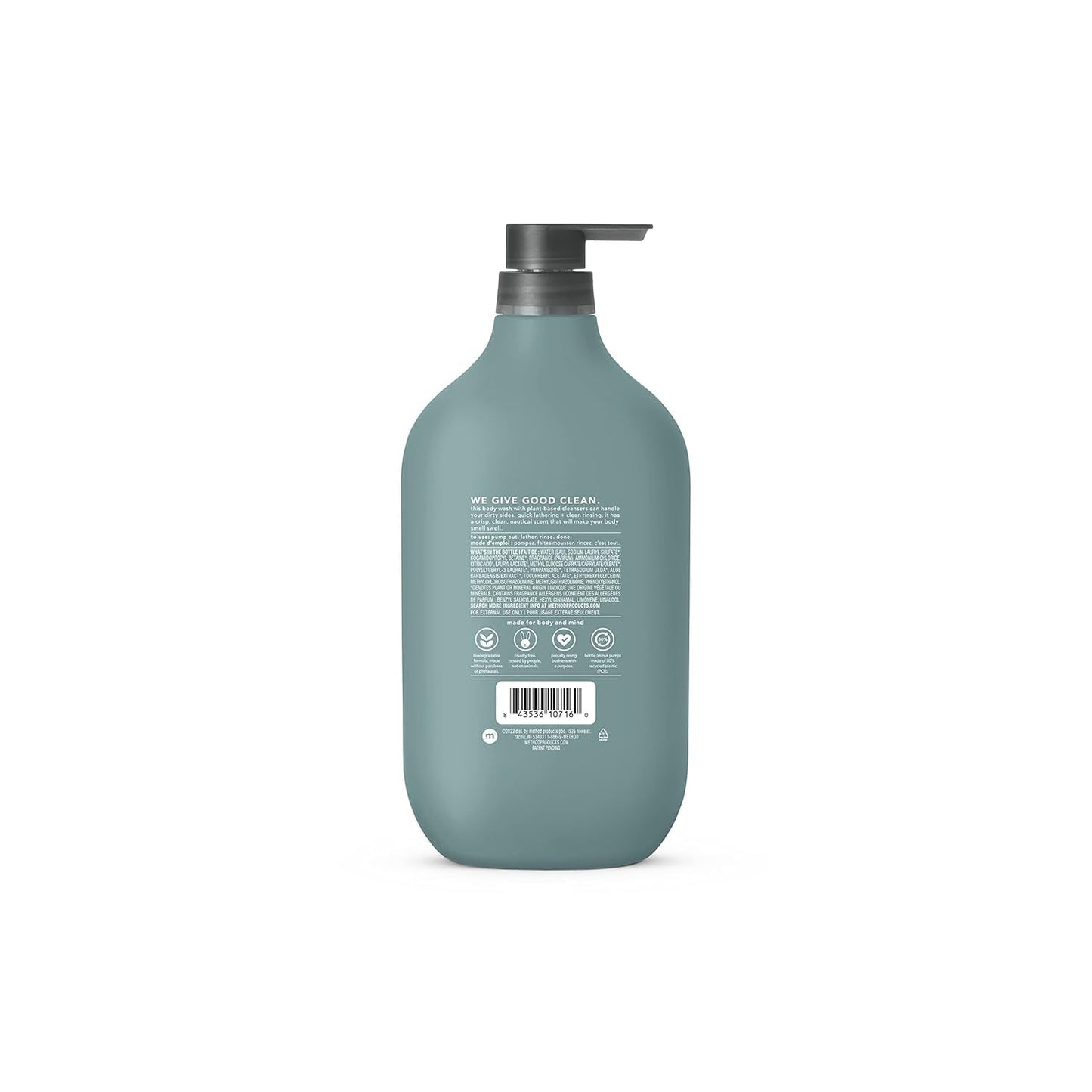 Method Body Wash | Sea + Surf | Biodegradable & Paraben-Free | 28 Oz