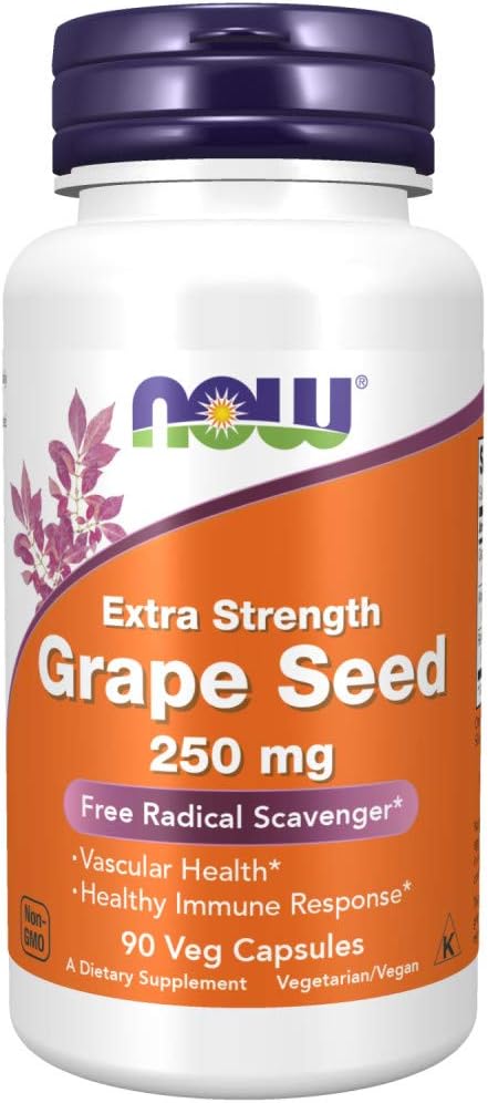 NOW Foods Grape Seed Extract 250mg, 90 Vcaps - (Pack of 2)