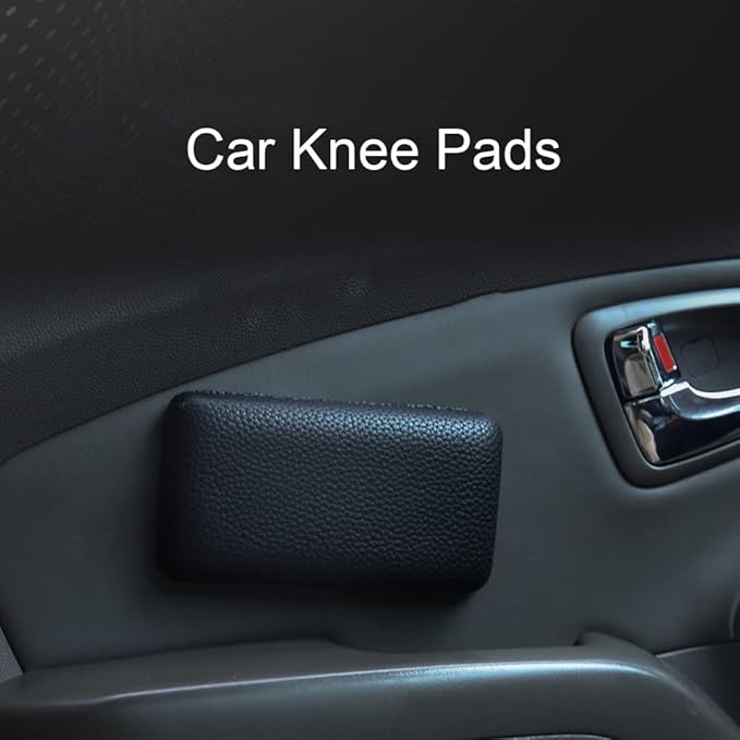2pcs Car Arm Rest Elbow Pads, Auto Center Console Knee Cushion Adjustable Height Soft Leather Pad Knee Support Pad with Memory Foam for Universal Car Interior Accessories(Black)