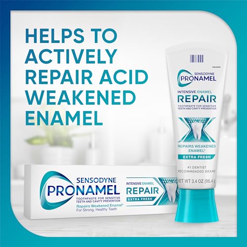 Sensodyne Pronamel Intensive Enamel Repair Toothpaste for Sensitive Teeth, to Reharden and Strengthen Enamel, Extra Fresh - 3.4 Ounces (Pack of 4)
