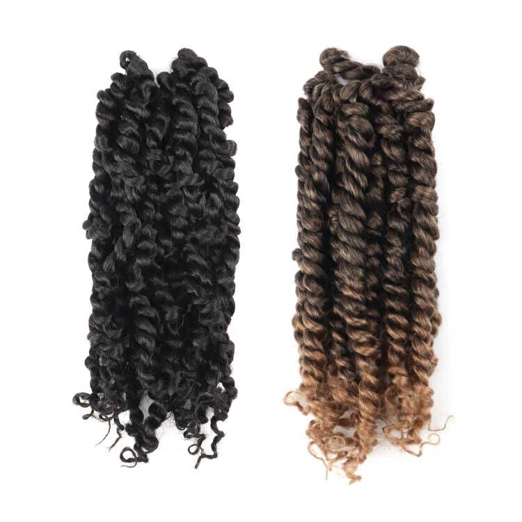 Toyotress Tiana Passion Twist Hair - 10 Inch 2 Packs Pre-Twisted Crochet Braids, Natural Black And Ombre Blonde Pre-Looped Synth