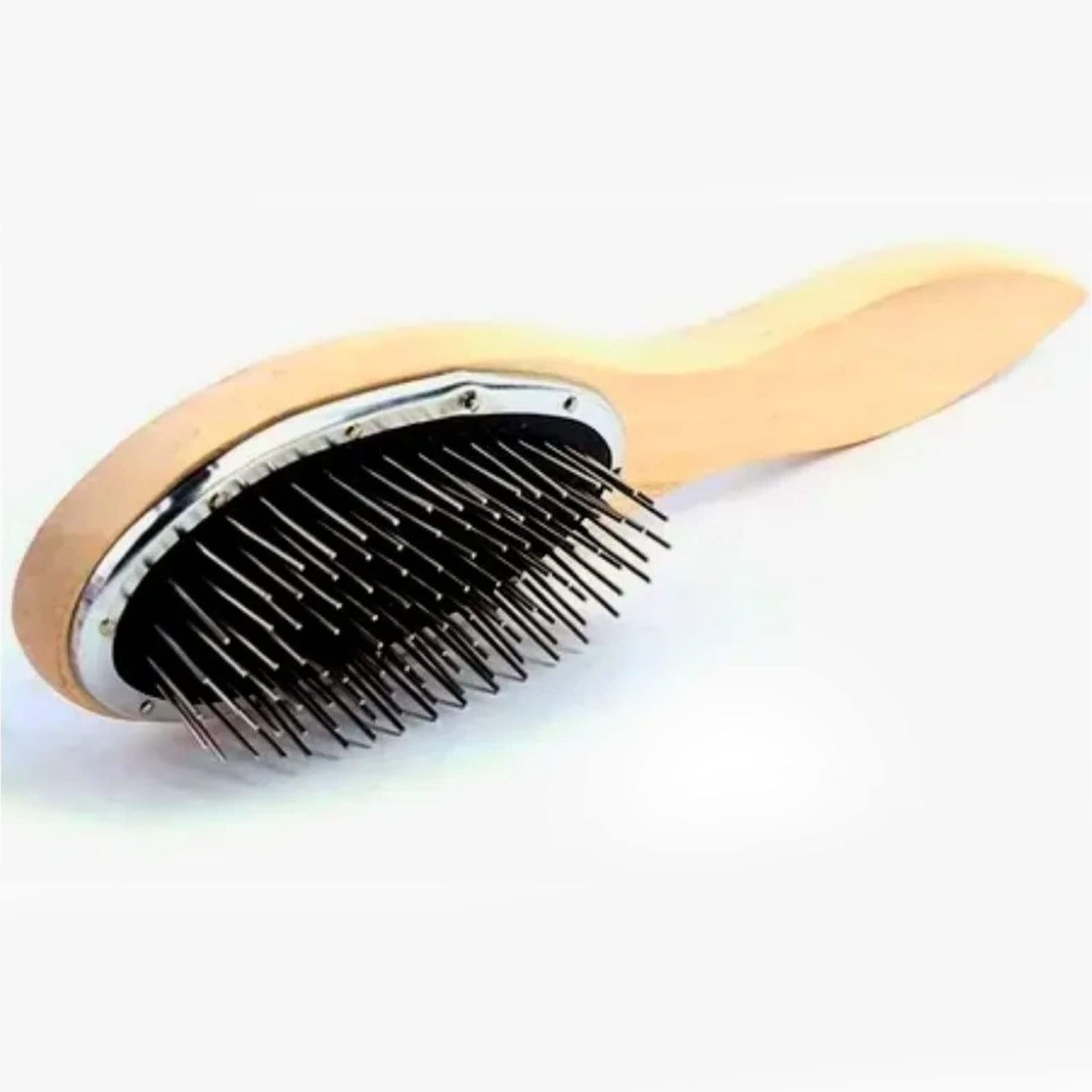 Hair Brush Stainless Steel Wig Brush Wig Comb, Prevent Frizzing Prevent Static Electricity Exquisite Wooden Handle Wig Brush, Fo