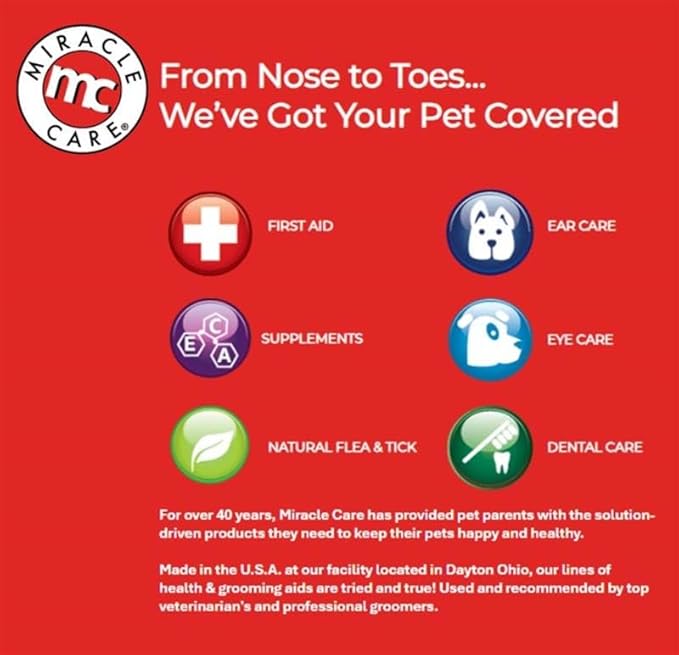Miracle Care Ear Powder for Dogs and Cats, 96 Grams, Aids Hair Removal from Ear Canal, Keeps Ears Dry, Reduces Odor and Waxy Build Up