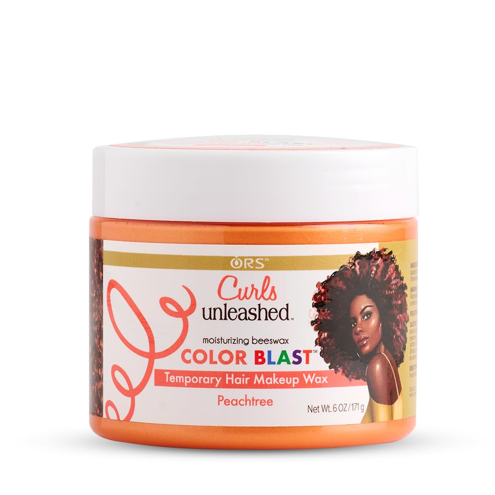 Curls Unleashed Color Blast, Peachtree Temporary Color Wax, Infused With Beeswax & Castor Oil (6.0 Oz)