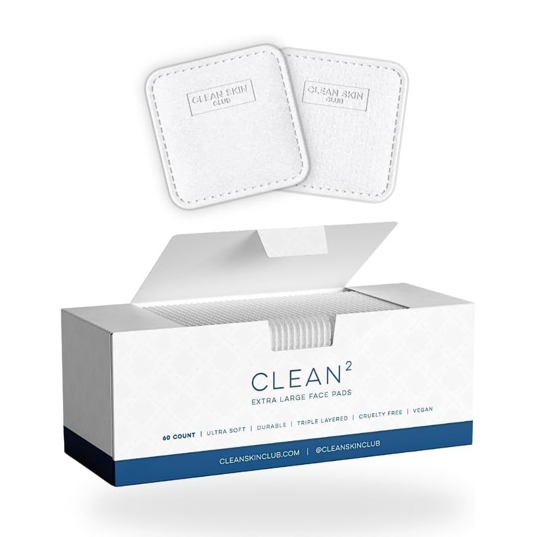 Clean Skin Club Clean Pads 2.0 [NEW & IMPROVED EDGES] Guaranteed Not to Shed & Tear Face Pads, Unique Triple Layers, Textured &