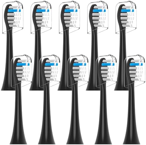 Toothbrush Heads Replacement Compatible with TAO Clean Electric Toothbrush, Black, 10 Pack
