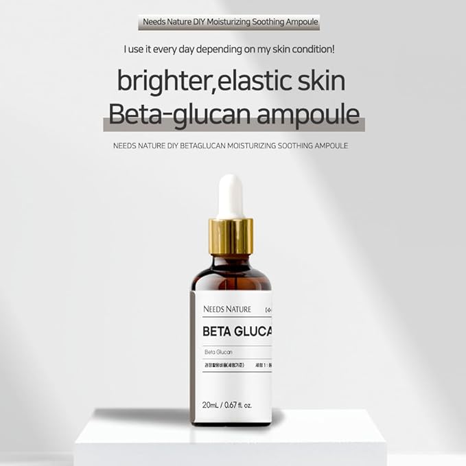 NEEDS NATURE DIY Serum Korean Skincare for Dry, Sensitive Skin (20ml, Beta-Glucan)