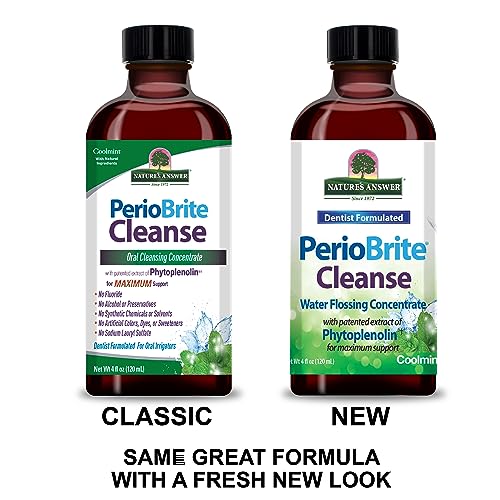 Nature's Answer PerioCleanse Oral Rinse and Oral Cleansing Concentrate | Cool Mint Flavor | Fluoride-Free, Alcohol Free, No Artificial Preservatives, Colors, Dyes, or Sweeteners 4oz
