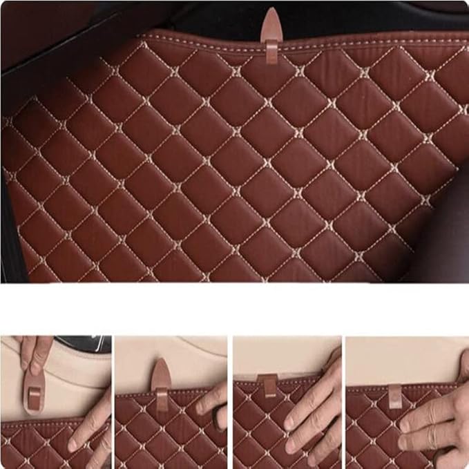 Custom Making Car Floor Mats Compatible with Audi BMW Mercedes-Benz Toyota Lexus Honda Infiniti Nissan Hyundai Kia All Models 2005-2023 (Beige and Black White)