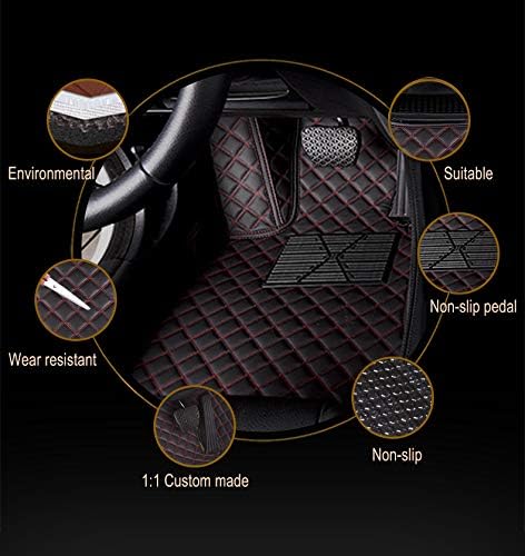 Custom Car Floor Mat Compatible with BMW Mercedes-Benz Toyota Cadillac Lexus Honda Infiniti Nissan Hyundai Kia Audi All Models Cars Sedans SUVs Automotive Mats (Beige Stripe)