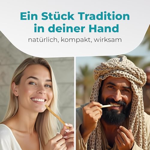 Miswak Toothbrush - Traditional Arabian Toothbrush, Wooden Toothbrush, for Natural White Teeth, 5pcs by BLISSANY