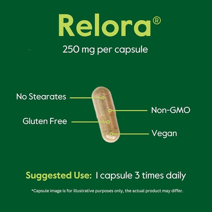BESTVITE Relora 250mg (240 Vegetarian Capsules) (120 x 2) No Fillers - No Stearates - No Flow Agents