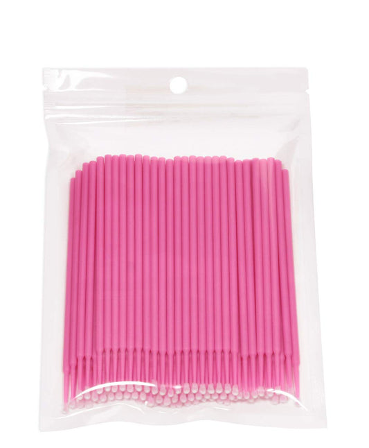 Mini Skater 100 Pcs Eyelash Cotton Swabs 2.0 Mm Head Diameter Multipurpose Micro Applicators Dental Bendable Brush For Salon Hom