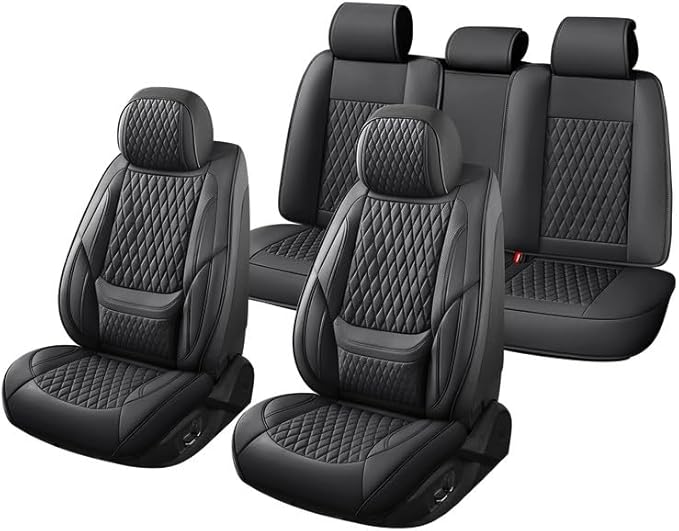 Car Seat Covers Full Set Custom Fit for Buick Encore GX 2012-2026 - Premium Faux Leather with Lumbar Support | Breathable, Waterproof, Anti-Slip, Durable (Black,Full Set)