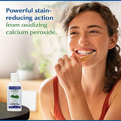 Eco-Dent ExtraBrite Baking Soda Toothpowder, Mint - Fluoride-Free Toothpaste Powder, SLS-Free Tooth Powder with Oxidizing Calcium Peroxide, Whitening Toothpaste Alternative, 2 Oz Ea (Pack of 3)
