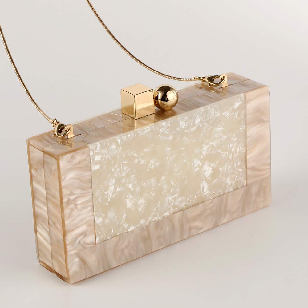 Menurra Women Acrylic Evening Clutch bag Glitter Marble Purse Handbag for Wedding Cocktail Party Prom