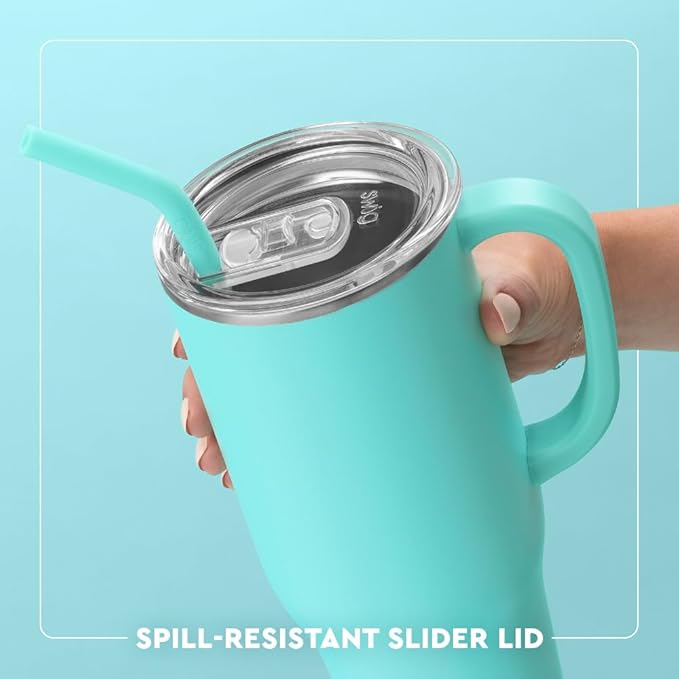 Swig Life 40oz Mega Mug, 40 oz Tumbler with Handle and Straw, Cup Holder Friendly, Dishwasher Safe, Extra Large Insulated Tumbler, Stainless Steel (Golf)