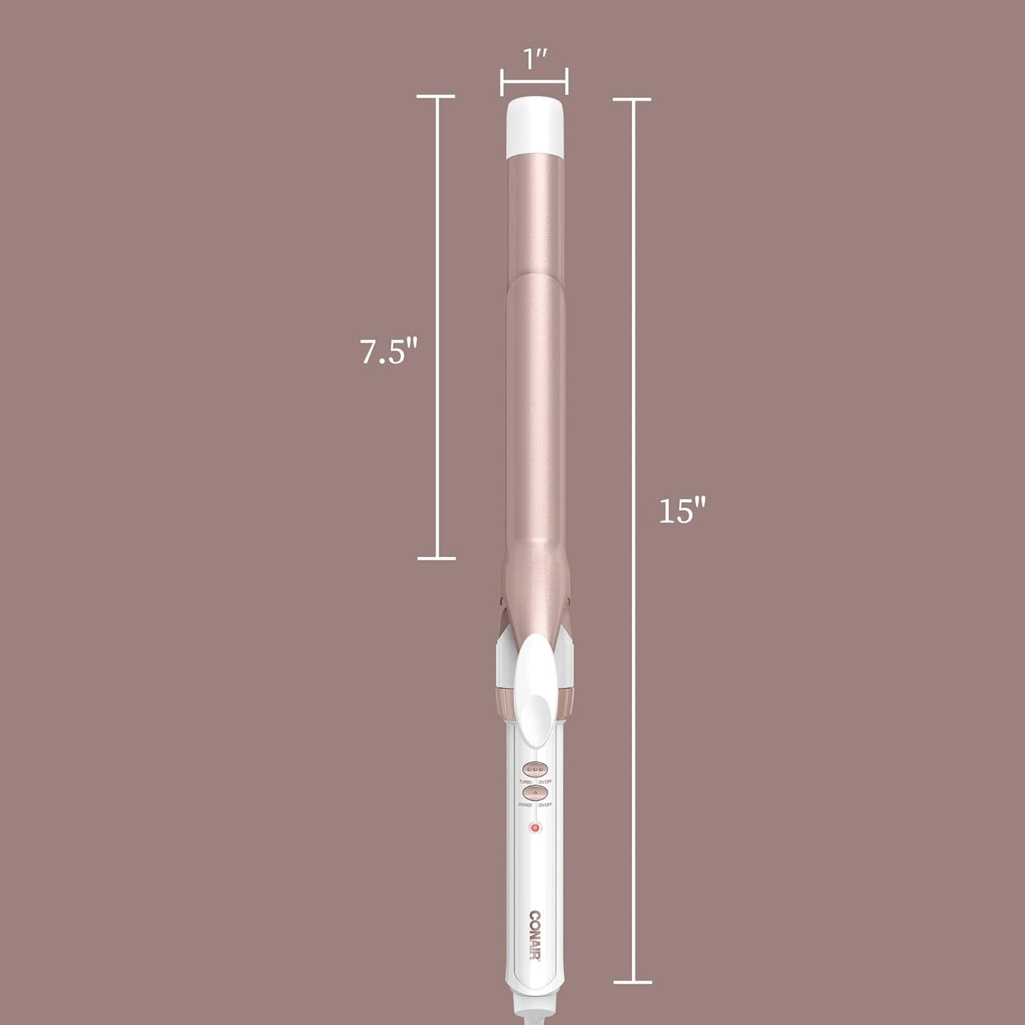 Conair Double Ceramic 1-Inch Curling Iron | Classic Curls | White/Rose Gold