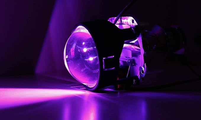 iJDMTOY Mini 3.0-Inch H1 Bi-Xenon Front Lighting Retrofit Projector Lens W/RGB Color-Changing LED Demon Eye Lighting Kit Compatible with Custom Lighting DIY For Off-Road Use Or Show Purpose