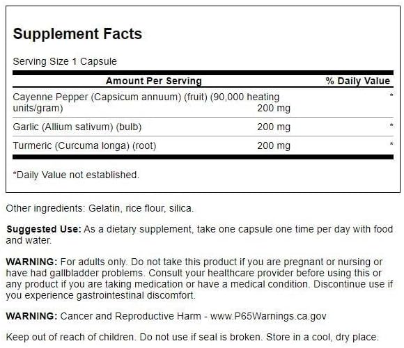 Swanson Full Spectrum Turmeric Garlic & Cayenne 60 Capsules