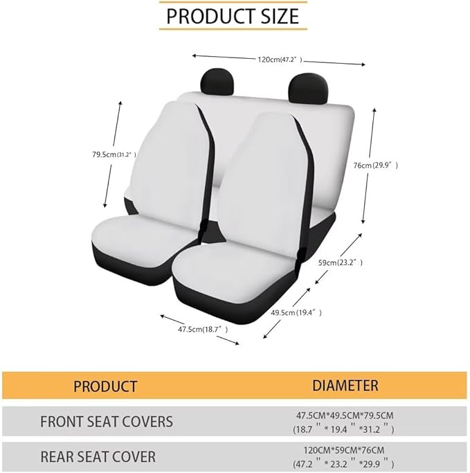 KEIAHUAN Car Seat Covers for Front and Rear Seat Full Set of 4 Pcs Camo Deer Hunting Design Front Saddle Blanket Rear Split Bench Protection Cover Automotive Interior Accessories