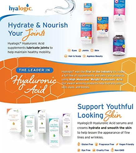 Hyalogic Beauty from Within Hyaluronic Acid Gummies – Ideal for Skin Care and Hair Growth - Delicious Berry-Flavored Gummy Vitamins – Vegan & Gluten Free (60 Gummies)