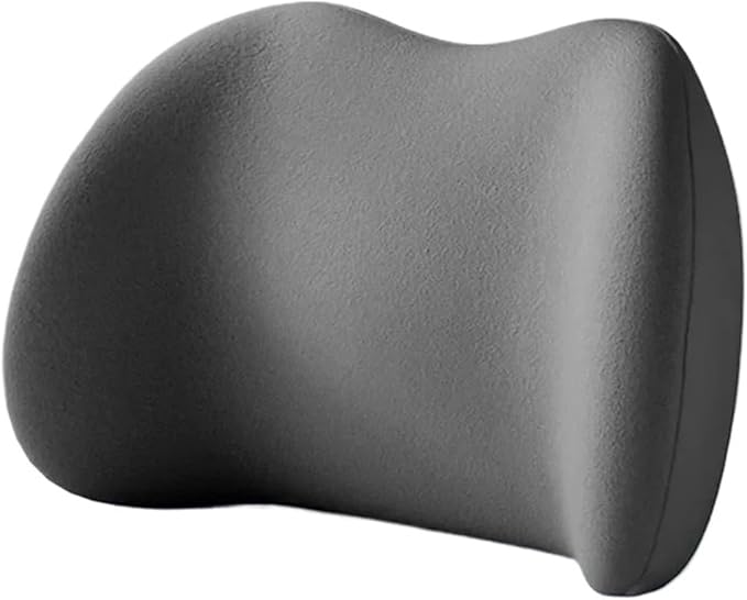 Memory Foam Car Neck Pillow & Waist Cushion - Soft fit for Seat Headrest & Lumbar Support for Comfort(Hb-Gray 1set)