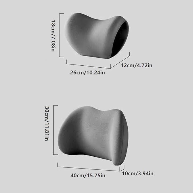 Car Headrest & Lumbar Support Cushion, Ergonomic Car Seat Headrest & Lumbar Cushion, Car Lumbar Support Pillow and Car Neck Pillow Kit for Office Chair, Truck, Wheelchair (Coffee)
