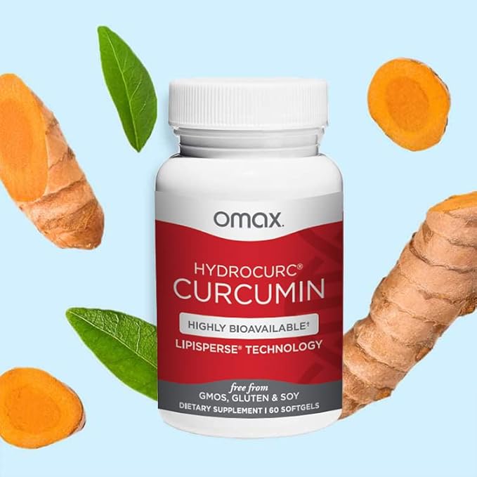 Omax HydroCurc Turmeric Curcumin Softgels, Highly Bioavailable, Nanoparticle Potency & Absorption (60 Softgels)