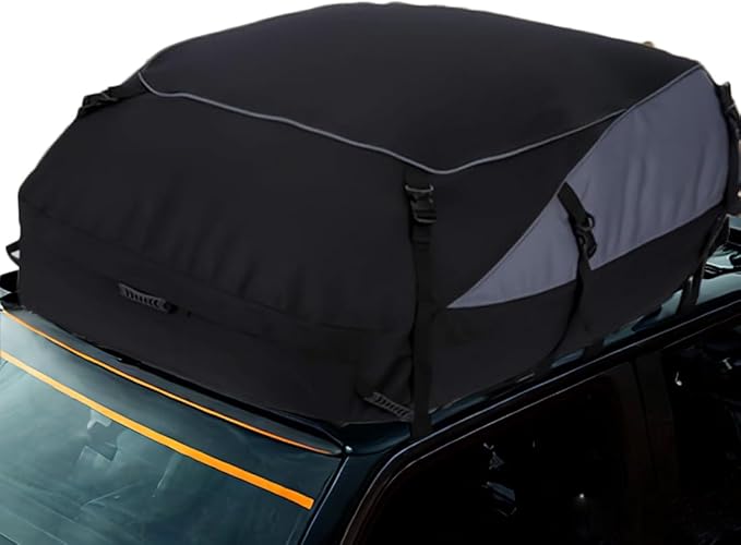 Roof Rack Luggage Bag, Car Rooftop Cargo Carrier Roof Bag Waterproof Vehicle Soft-Shell Roof Luggage, with Lacing Strap, Safety Hook (105 * 90 * 45cm)