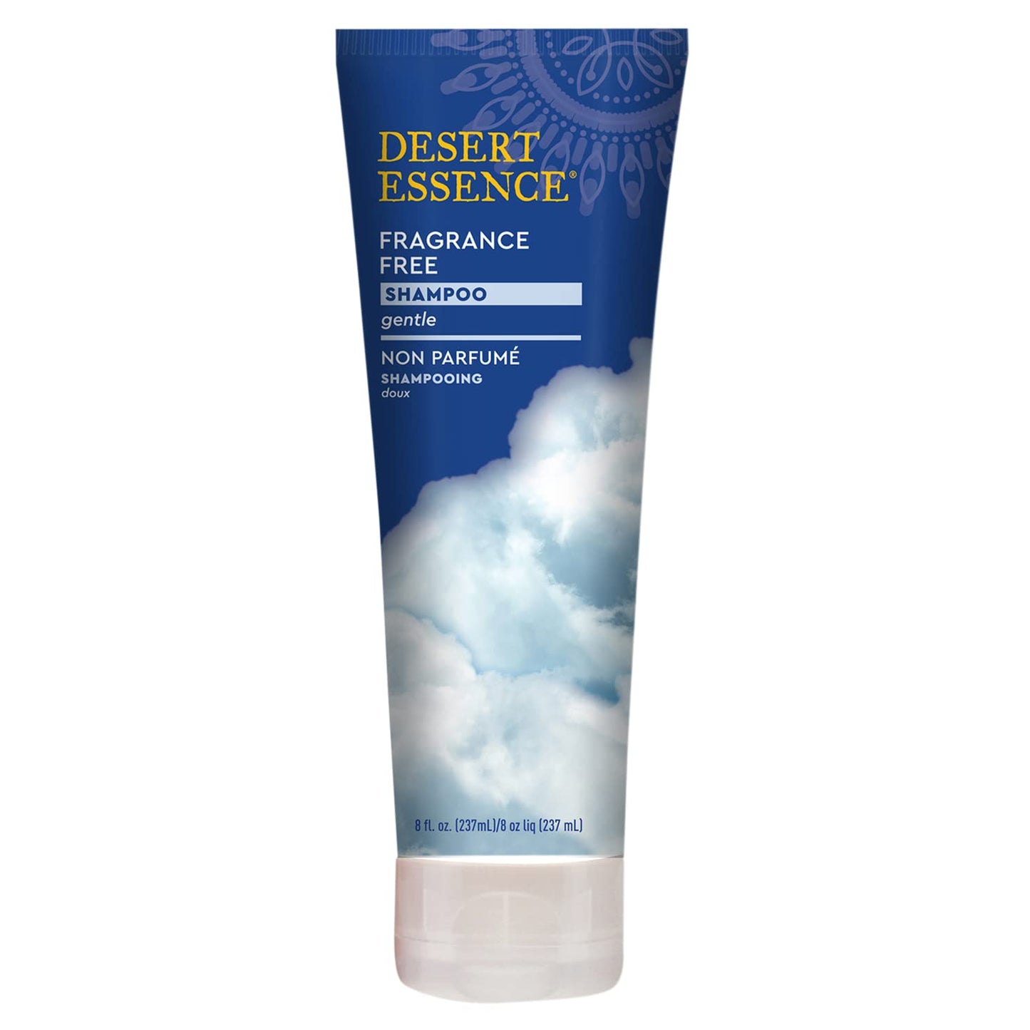 Desert Essence Organic Fragrance Free Shampoo - 8 Fl Oz - 2 Pack - Pure, Unscented - W/Aloe Vera, Jojoba Oil, Pro-Vitamin B5 - C