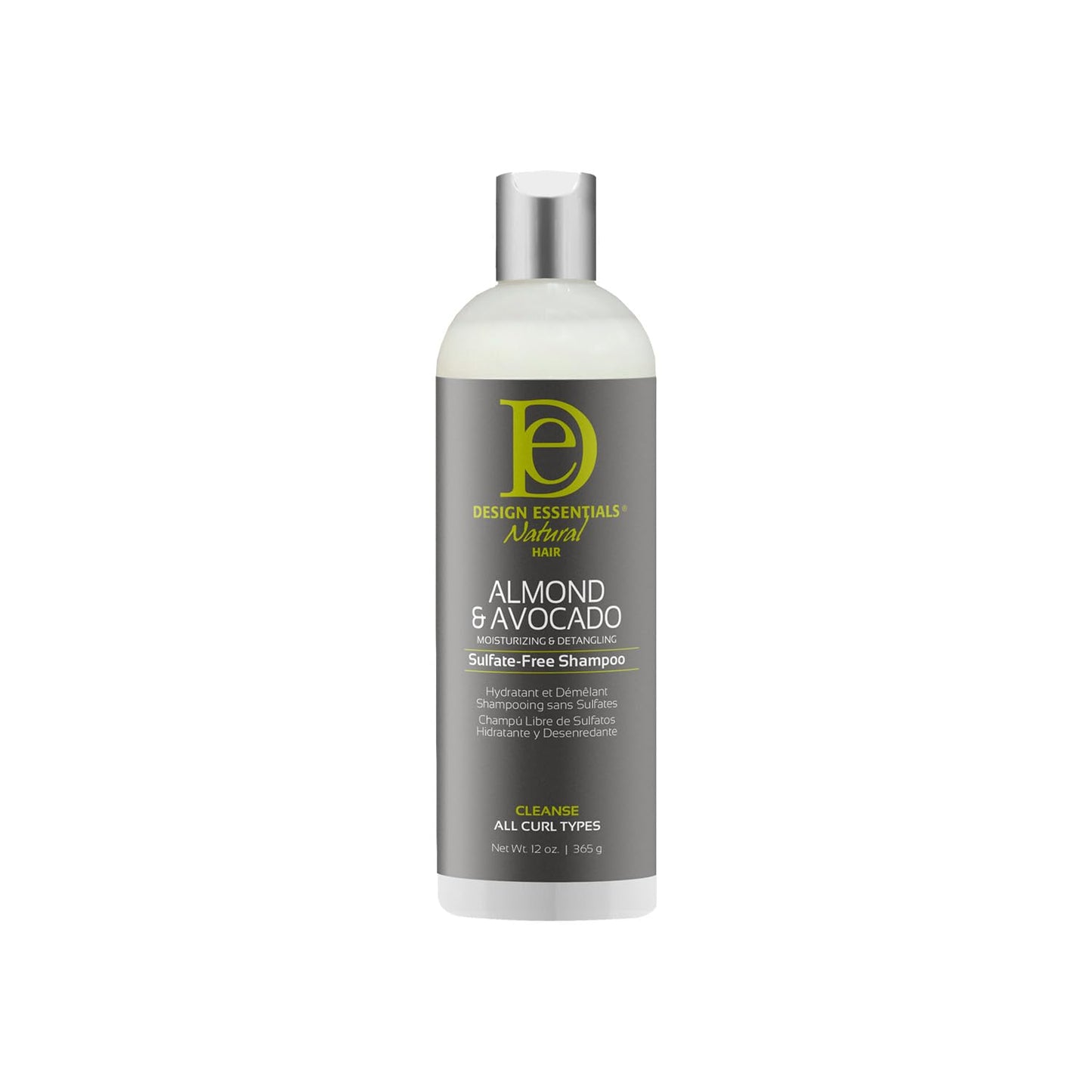 Design Essentials Natural Almond & Avocado Moisturizing & Detangling Sulfate-Free Shampoo, 12 Ounce