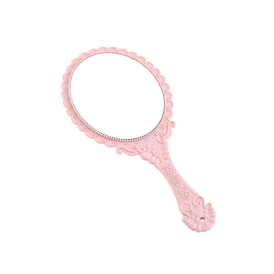 Dzrige Handheld Mirror Vintage Pattern Handle Makeup Mirror Hand Held Travel Mirror Personal Cosmetic Mirror For Girls Women (Pi