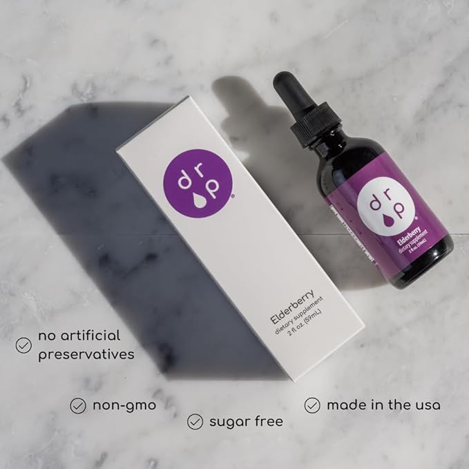 Drop Supplements Organic Trace Mineral Drops, Elderberry Drops and Vitamin D3+K2 Drops Bundle