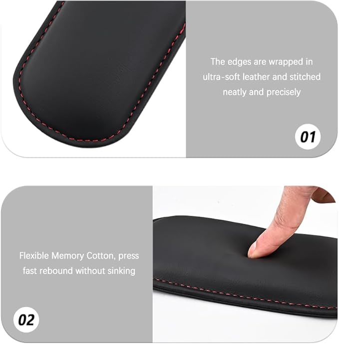 2PCS Car Door Armrest Pads,Soft Leather+Memory Foam Car Knee Pads for Arm Support&Protect Elbow and Knee,Universal Car Elbow Pads Car Accessories Interior (Gray)