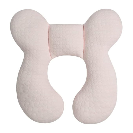 Upgraded Baby Head Support Pillow for Newborn Toddler, Soft Cotton Baby Travel Pillow for Car Seats and Strollers for Baby, Pink