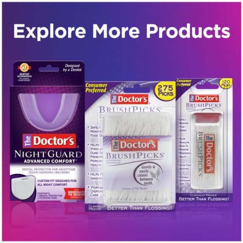 The Doctor's BrushPicks Interdental Toothpicks | 120-Picks per pack | (6-Pack)