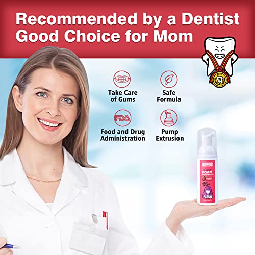 NOHOO Fluoride Free Foam Toothpaste Kids Fruit Flavour,Natural Training Toothpaste for Baby Toddler Children Oral Cleaning and Cavity Protection Strawberry Orange Peach Cantaloupe