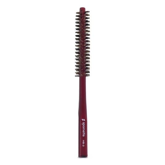 Spornette Mini Styler Boar Bristle .75 Inch Round Brush (#Hb-2) For Blowouts, Volume, Styling, Finishing, Curling & Setting Shor