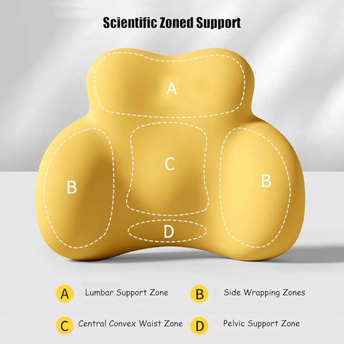 Car Lumbar Support Pillow for Porsche 718 Boxster 2025 Memory Foam Back Support Cushion Breathable Car Seat Lumbar Pad Accessories,Dark Gray