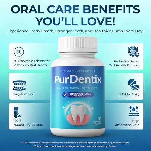 Oral Health Probiotic – 4-Strain Formula for Healthy Gums, Teeth & Fresh Breath – 90 Chewable Tablets