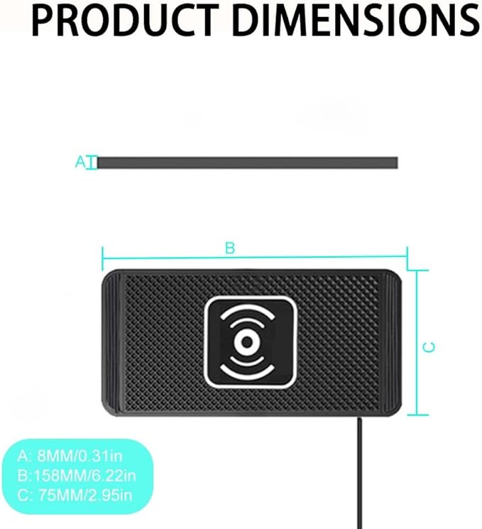 Wireless Car Charger Pad for Nissan Armada 2005-2026, Type-C/USB 15W Car Wireless Charger Non-Slip Cordless Charging Mat Car Accessories, B-30cm Type-C Interface