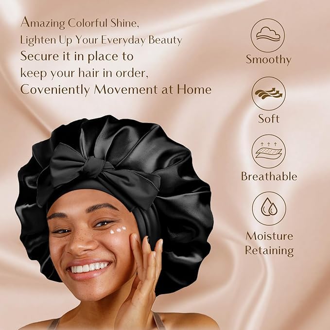 Silk Bonnet for Sleeping | Double Layer Satin Lined | Curly Hair - Sage