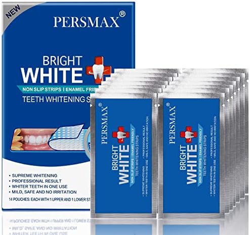 Teeth Whitening Strips for Teeth Sensitive, Non-Slip Enamel-Safe Strips, Professional and Safe Teeth whitening Strips, for Smoking/Coffee/Soda/Wine Stain, 14 Treatments 28 Strips (Mint)