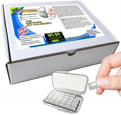 New Genuine Orthowax Plus - Now Precut - Tool Aplicator Included - Unscented (Pack of 100)